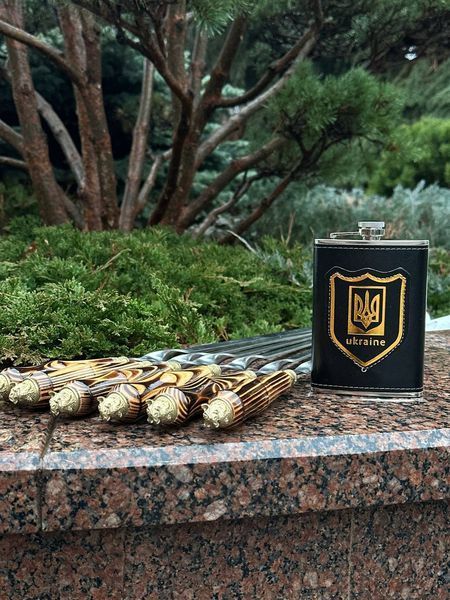 Набір шампурів у дерев'яному кейсі "КОЗАЦЬКИЙ ДУХ" Козацький дух фото